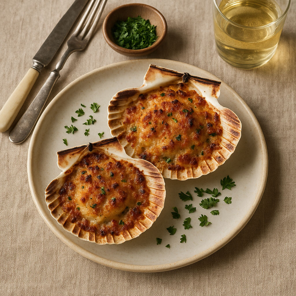 Coquilles-saint-jacques à la diable