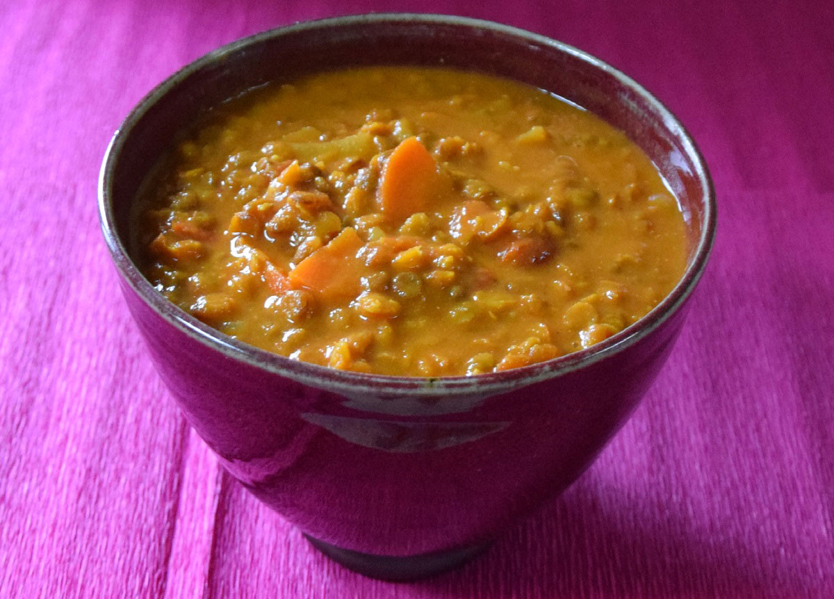 Curry crémeux de lentilles au lait de coco (IG bas)