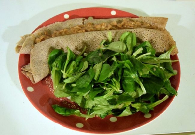 Galettes de sarrasin aux oignons, cidre et gingembre (IG bas)